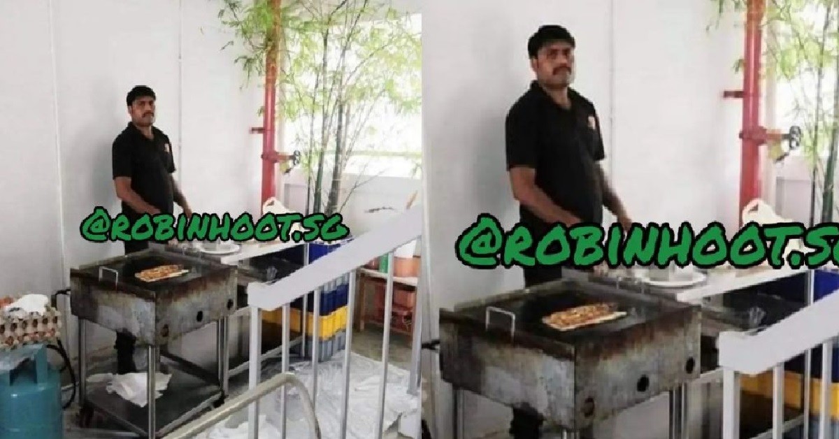 MAN FRYING PRATA AT HDB BLOCK’S CORRIDOR, GOT MACHINE ALL