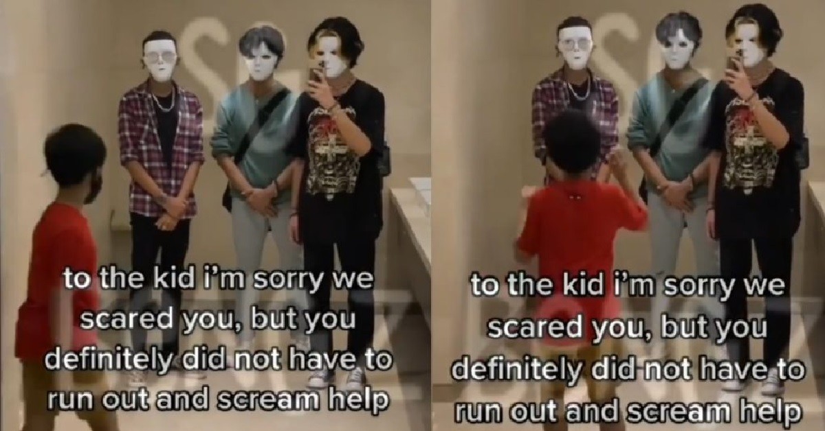 YPS WEAR MASK INSIDE TOILET, SCARE XIAO DIDI WHO RAN OUT SCREAMING