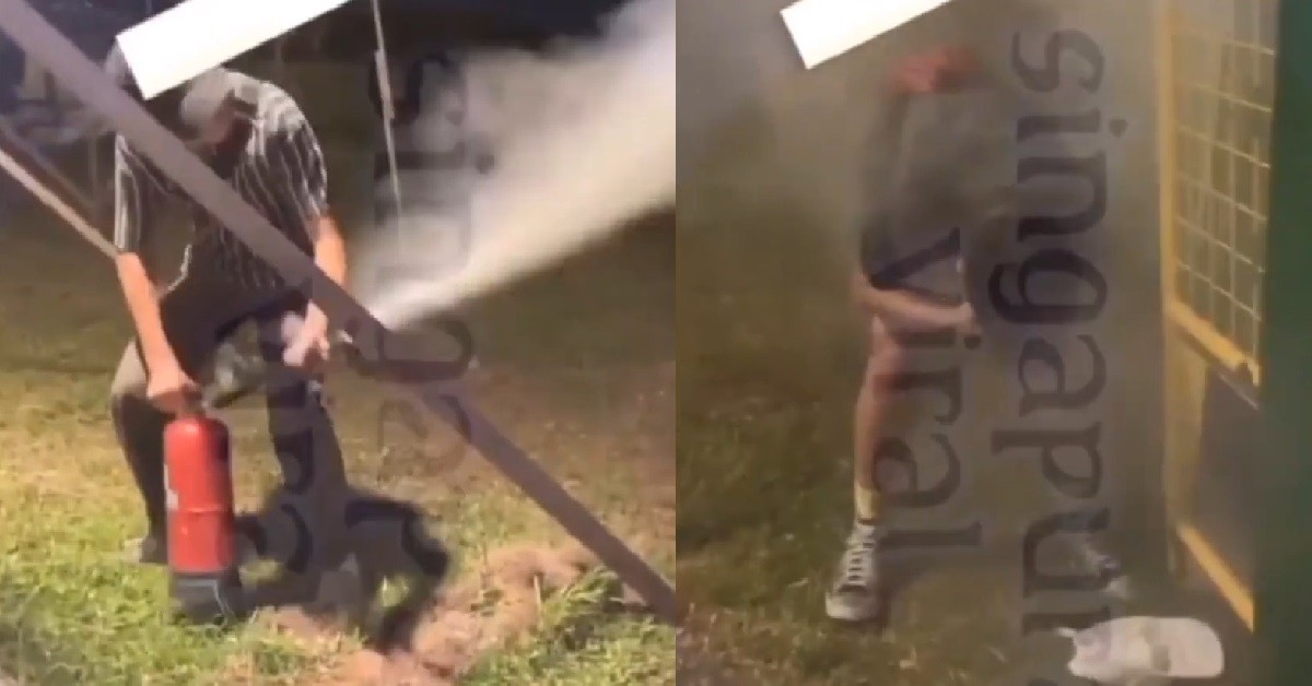 YP TAKE FIRE EXTINGUISHER SPRAY INTO FRIEND’S EYES, SCREAMING