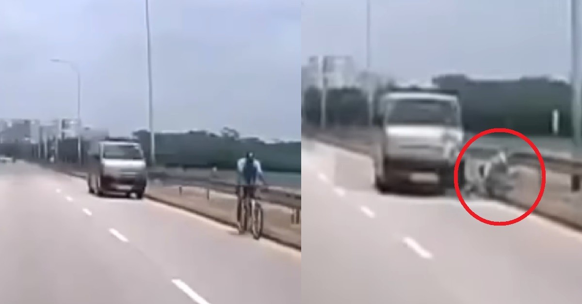 VAN DRIVER DAYDREAMING, CRASHED & RUN OVER CYCLIST ON THE ROAD