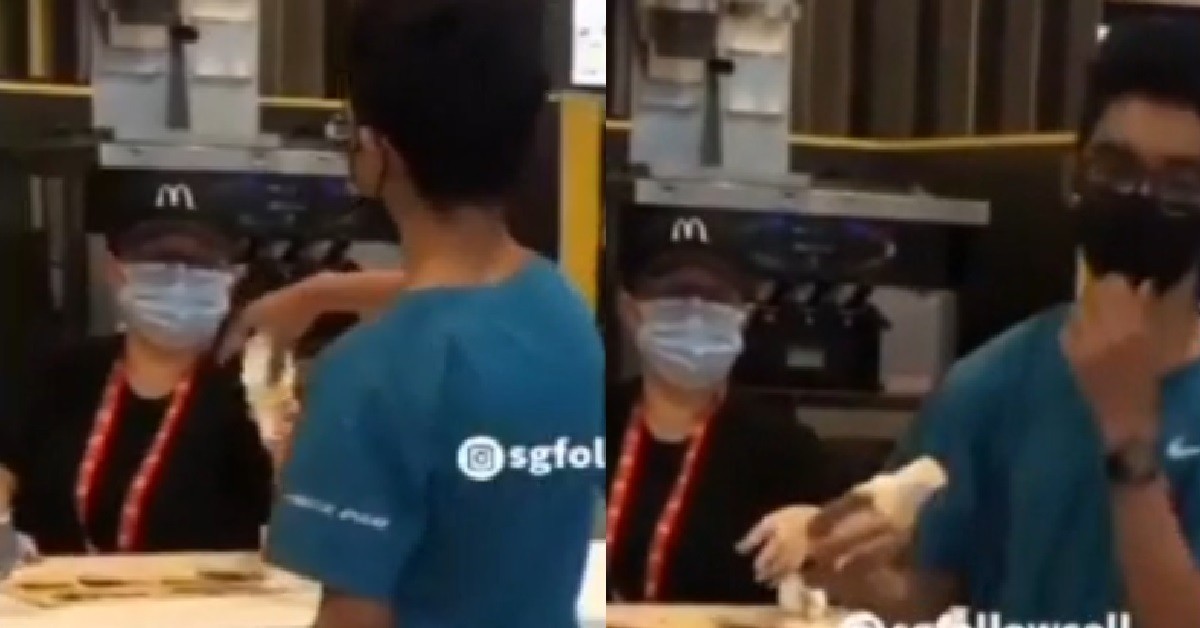 YP GRAB ICE-CREAM CONE FROM THE TOP, ICE-CREAM AUNTIE CONFUSED