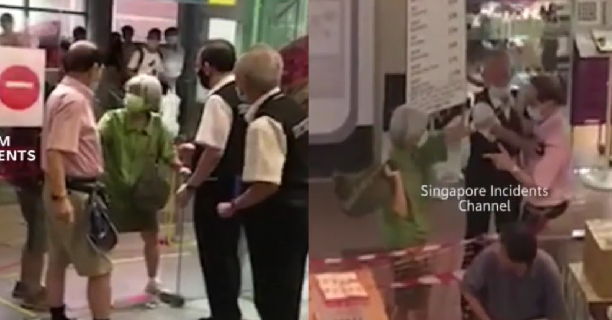 AH MA NOT ALLOWED INSIDE MALL BECAUSE UNVACCINATED, MAKE A SCENE