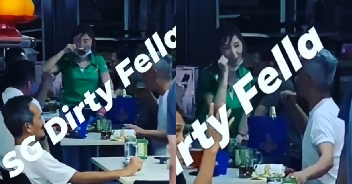 BEER LADY DRINKING & SHARING BEER WITH UNCLES AT COFFEESHOP