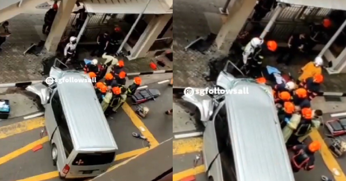 JIALAT ACCIDENT AT RUMBIA LRT, VAN CRASHED INTO CONCRETE