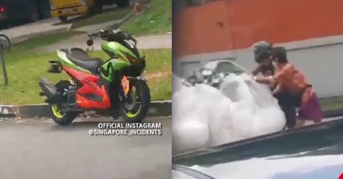 KIND HEARTED ABANG STOPPED MOTOR TO HELP AUNTIE IN THE MIDDLE OF ROAD