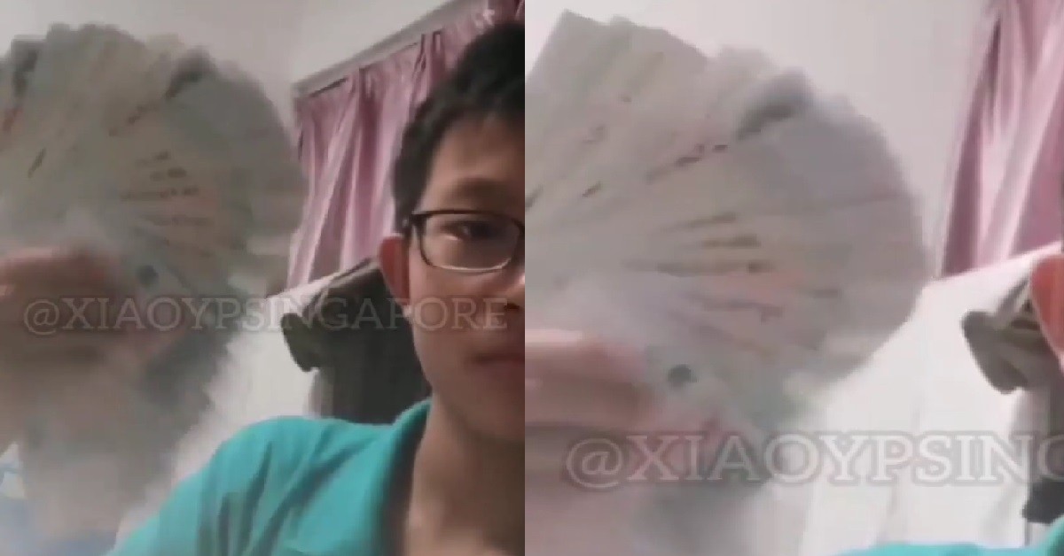 RICH YP FEELING HOT, USE STACKS OF MONEY TO FAN HIMSELF