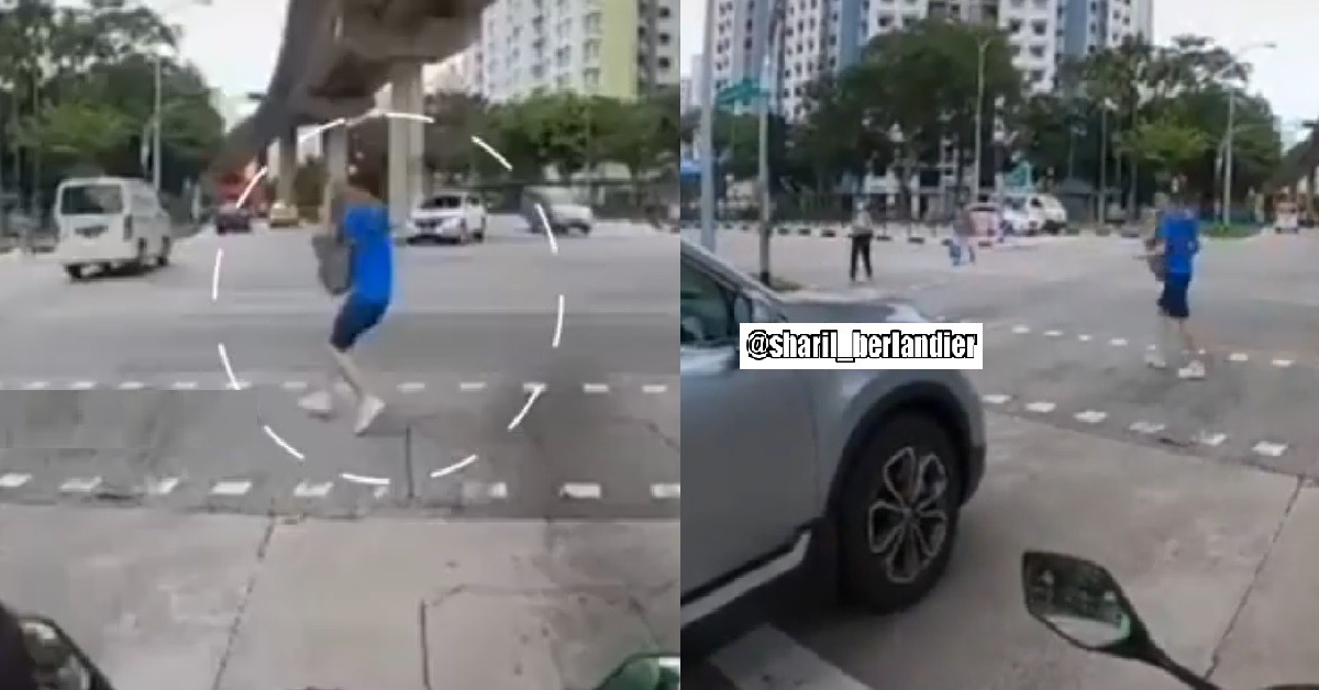 YP DASH ACROSS BUSY ROAD, ALMOST BRING FORWARD HIS OWN FUNERAL