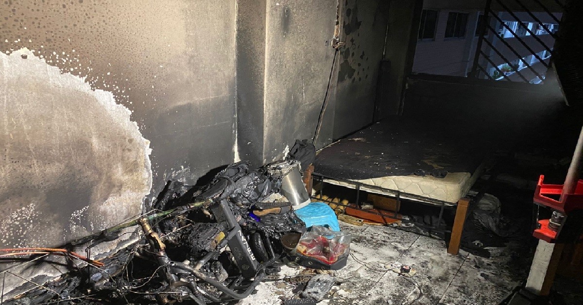 FIRE CAUSED BY PMD AT JURONG WEST HDB, RESIDENT DEAD AT SCENE