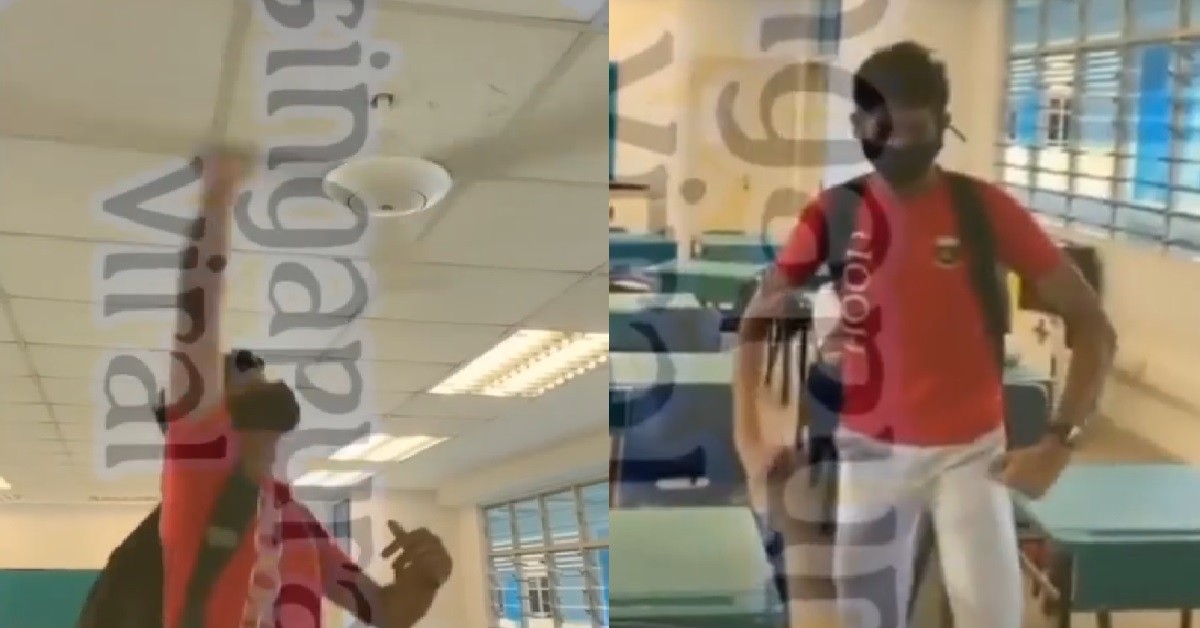 CRAZY GUY USE HAND TO STOP SPINNING FAN, THEN FLEX & SHOW OFF