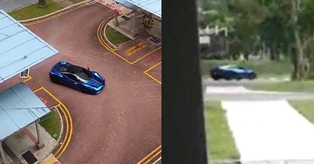 SPORTS CAR REVVING AT HDB ESTATE TO SHOW MONEY IS POWER