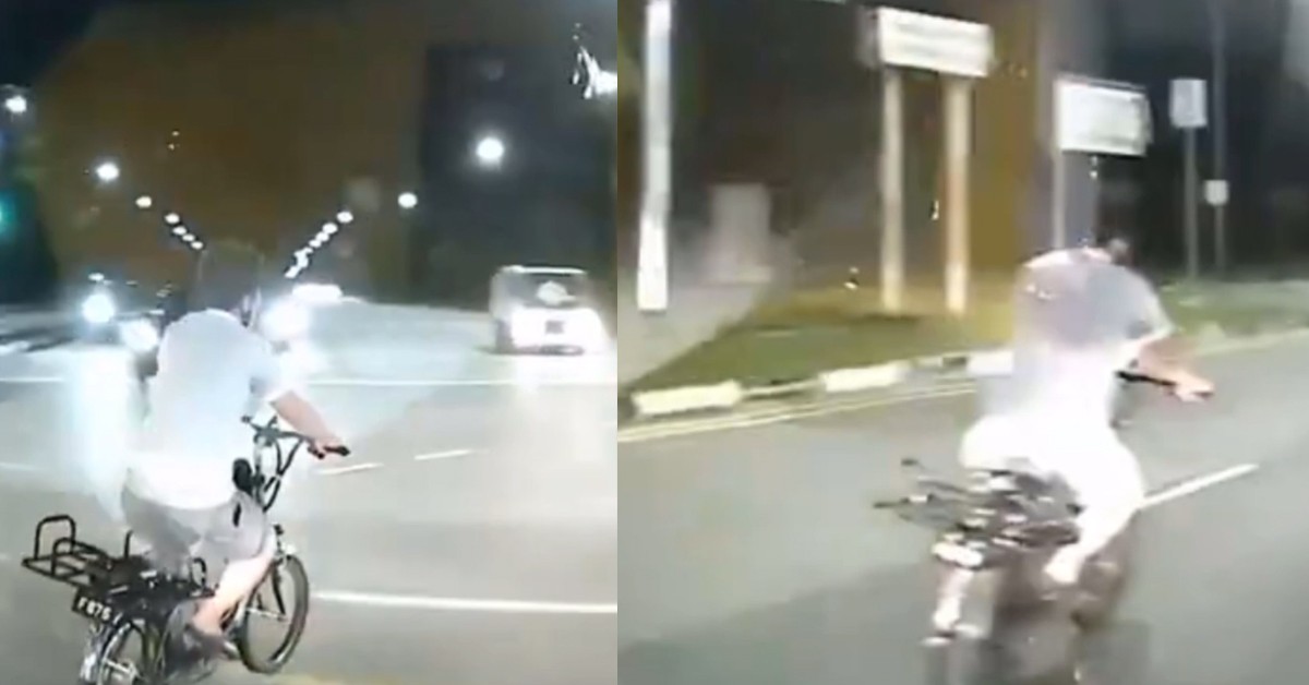 E-BIKER CONFUSED, THINKS HIS MOTORBIKE CUT IN FRONT OF DRIVER