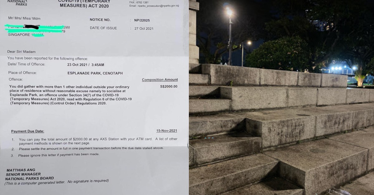 MAN KANA FINE $2,000 FOR GATHERING OVER 2 AT ESPLANADE PARK