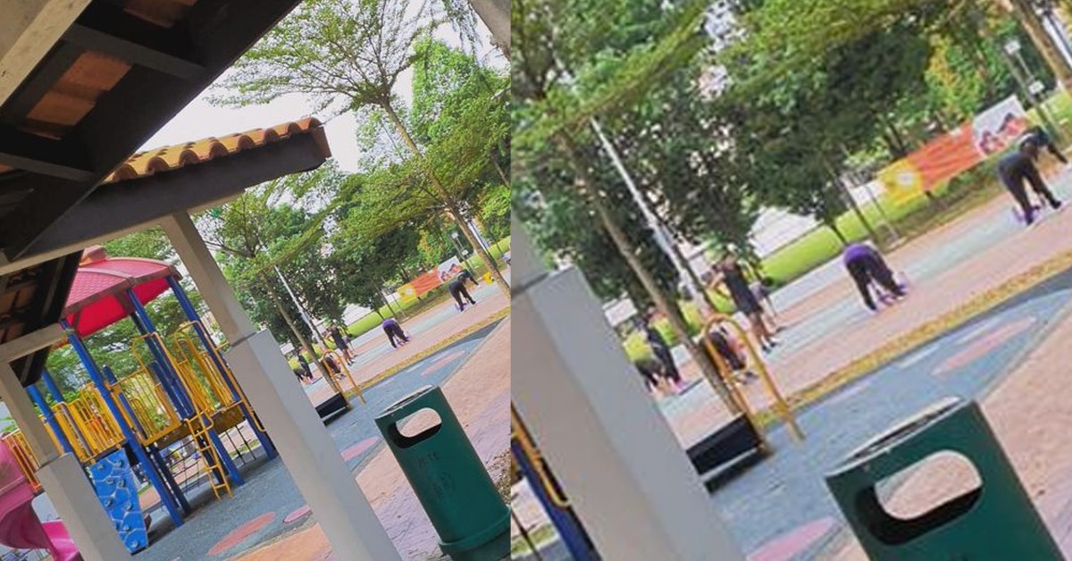 PEOPLE CAUGHT EXERCISING IN GROUP OF 4 AT JURONG WEST