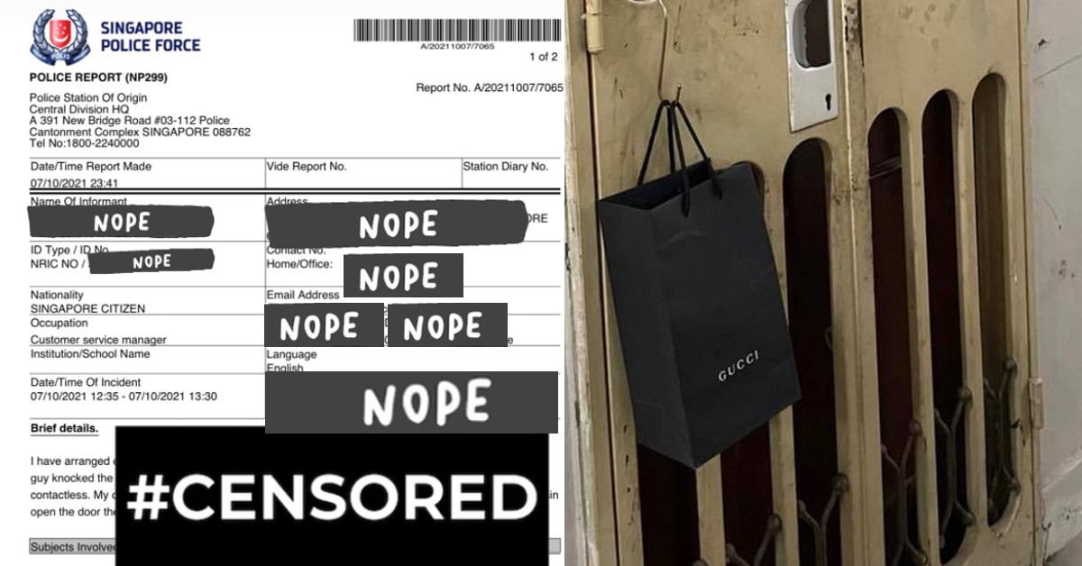 GUCCI WALLET STOLEN AFTER DELIVERYMAN LEAVES IT HANGING AT THE DOOR