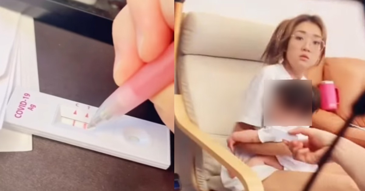 MAN SCARES WOMAN BY DRAWING RED LINE ON ART KIT