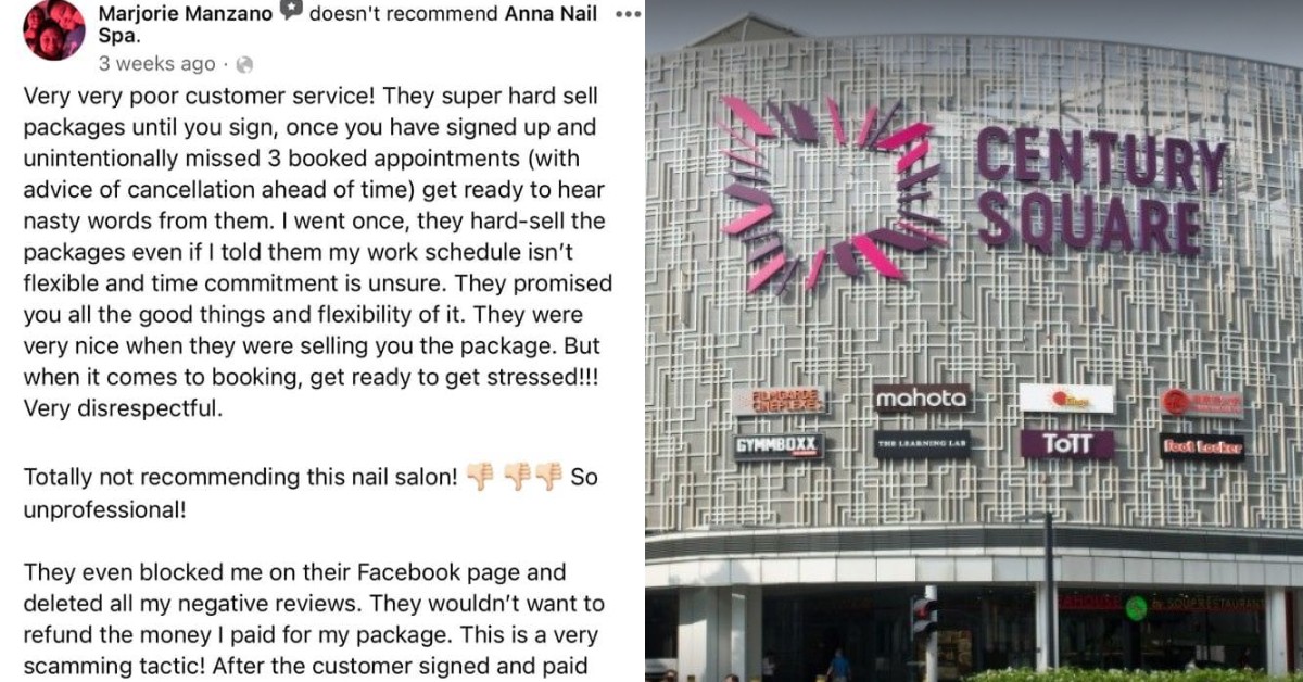 PEDICURE SHOP BLOCKS CUSTOMER THAT GIVES THEM BAD REVIEWS