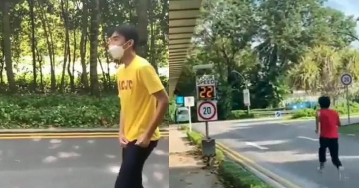 TEENS TRYING TO CLOCK THEIR RUNNING SPEED WITH SPEED CAMERA