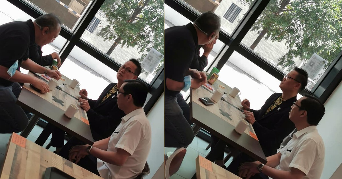 GROUP OF 4 SPOTTED GATHERING IN FOOD COURT, “MAN LOOKS FAMILIAR”