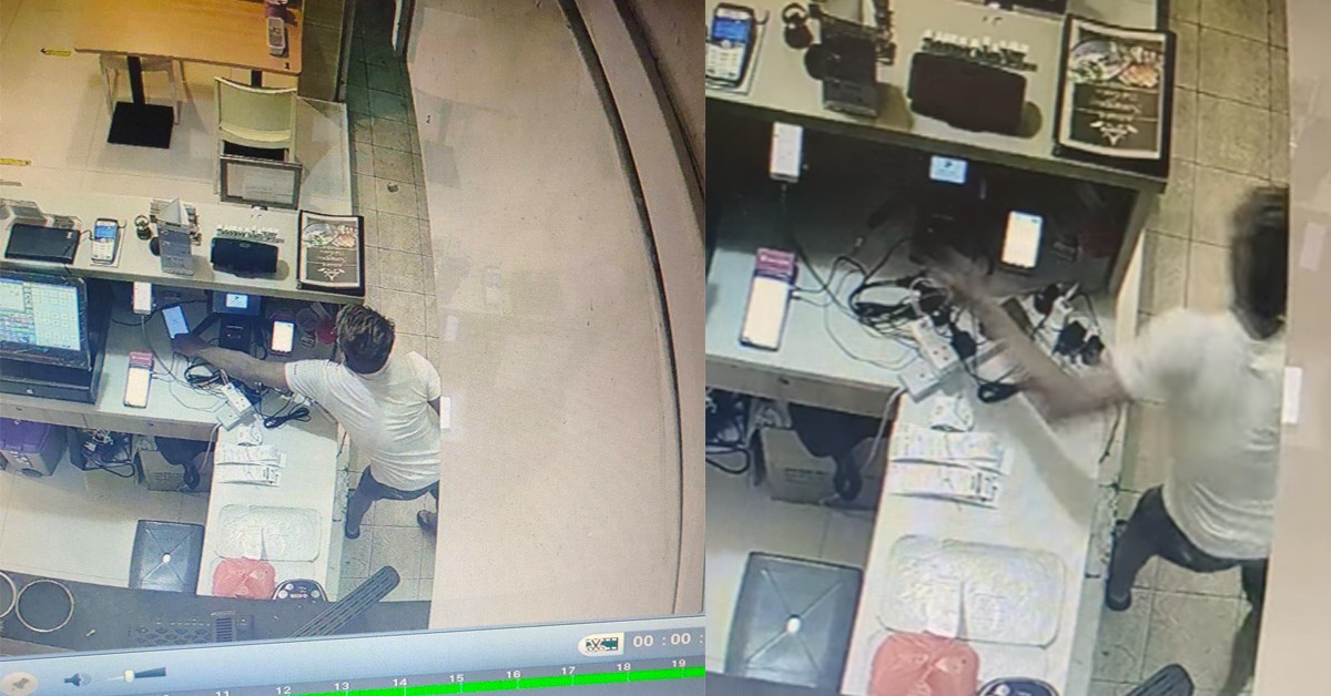 MAN CAUGHT ON CCTV STEALING PHONE AT YISHUN