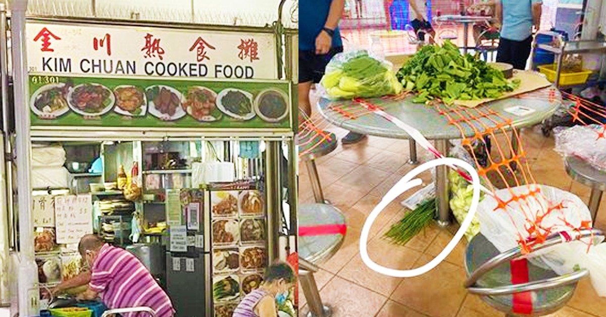 HAWKER STALL PREPARE VEGES ON THE FLOOR @ MARINE TERRACE MARKET