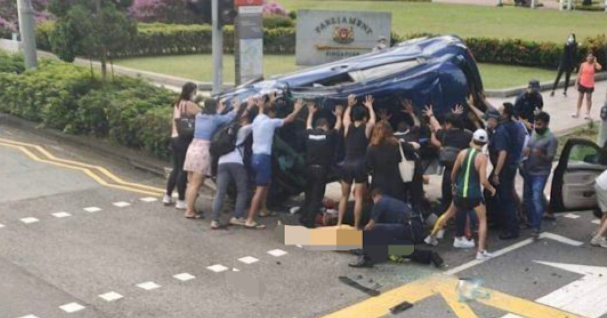 PASSERBY LIFTS OVERTURNED CAR TO SAVE PAX TRAPPED UNDERNEATH