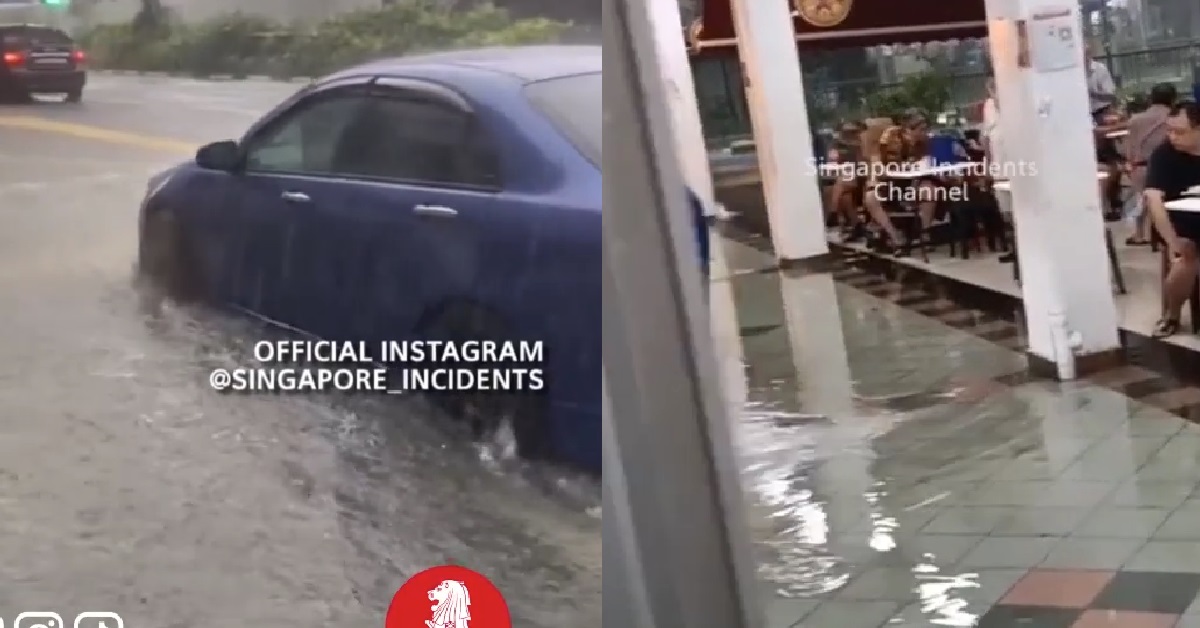 ROADS AND COFFEESHOPS SEEN FLOODED FROM THUNDERSTORM