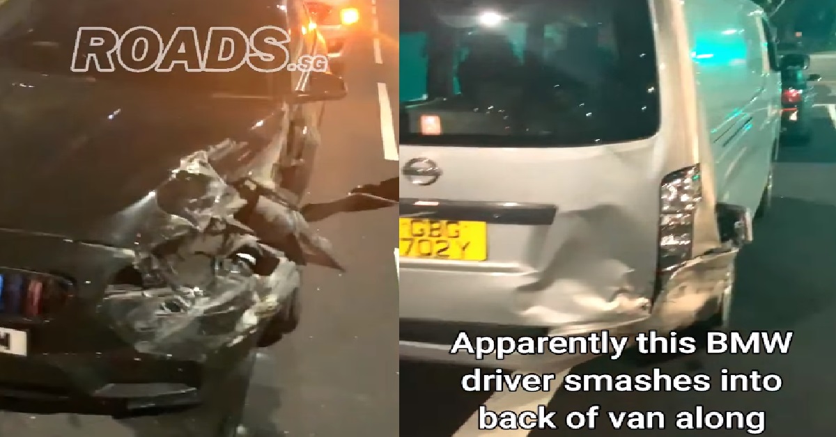BMW CRASHED INTO VAN THEN RUN AWAY, VAN GIVE CHASE & DRIVER CAUGHT