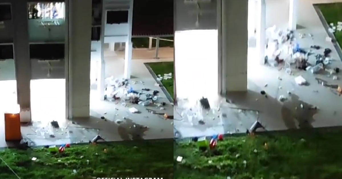 ITEMS SEEN THROWN DOWN FROM HDB UNIT ONTO VOID DECK