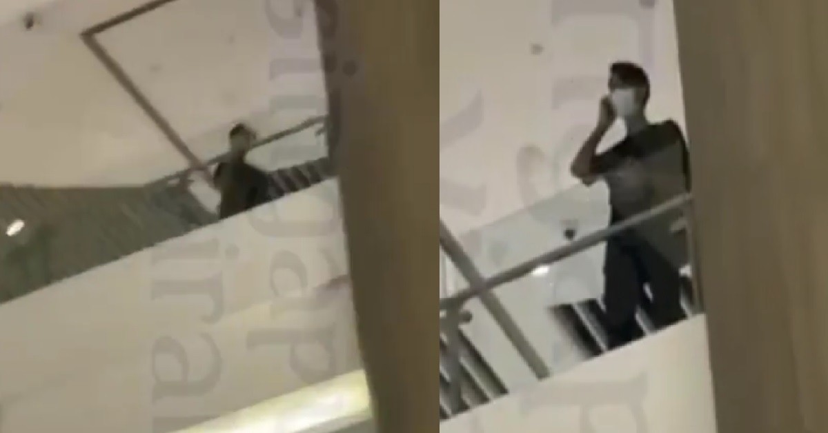 GUY STAND AT THE TOP OF SHOPPING MALL & SHOUT “SIUUUUUU!”