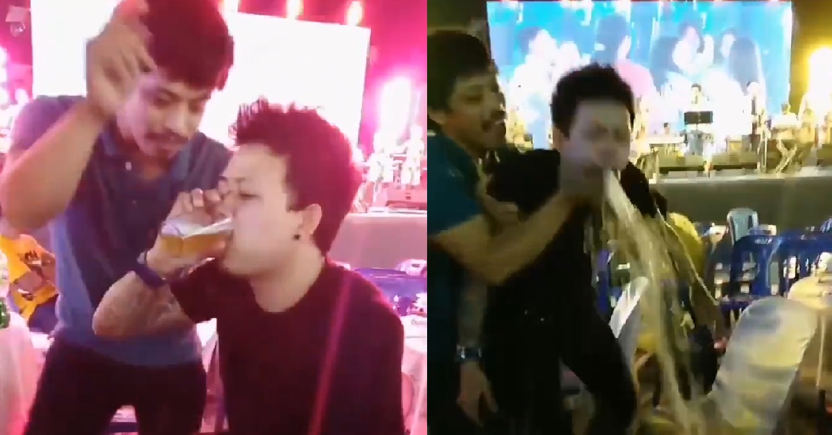 GUY DRINK UNTIL VOMIT STILL DON’T WANT GIVE UP, SOLDIER ON & PARTY