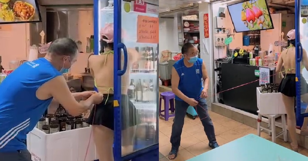 CHIKOPEK UNCLE TIE STRING TO BEER LADY’S BRA, WANT TO UNTIE
