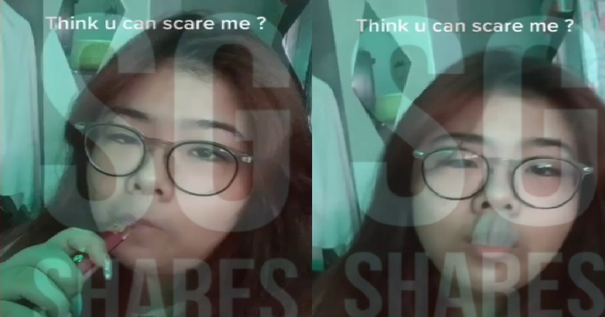 GIRL FILMS HERSELF VAPING, SAYS: “THINK YOU CAN SCARE ME”