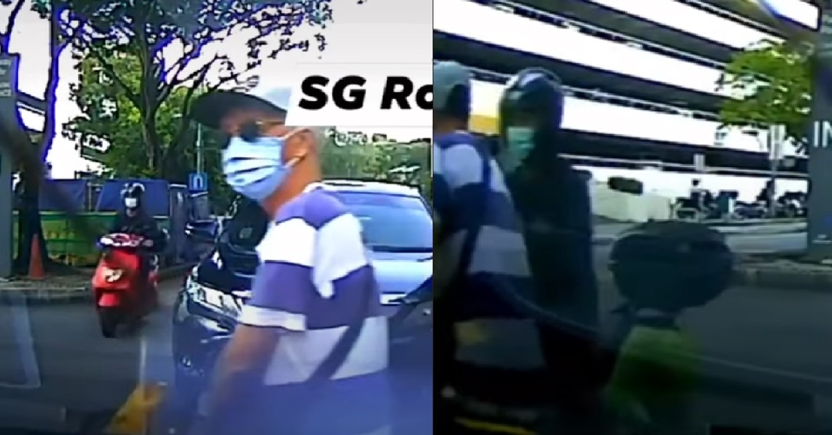 JAYWALKER CROSSES ROAD WITHOUT LOOKING, RUN OVER BY MOTORCYCLE