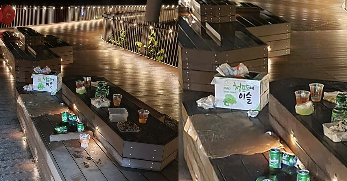 BEER PARTY AT JURONG LAKE GARDEN, TONS OF TRASH LEFT BEHIND