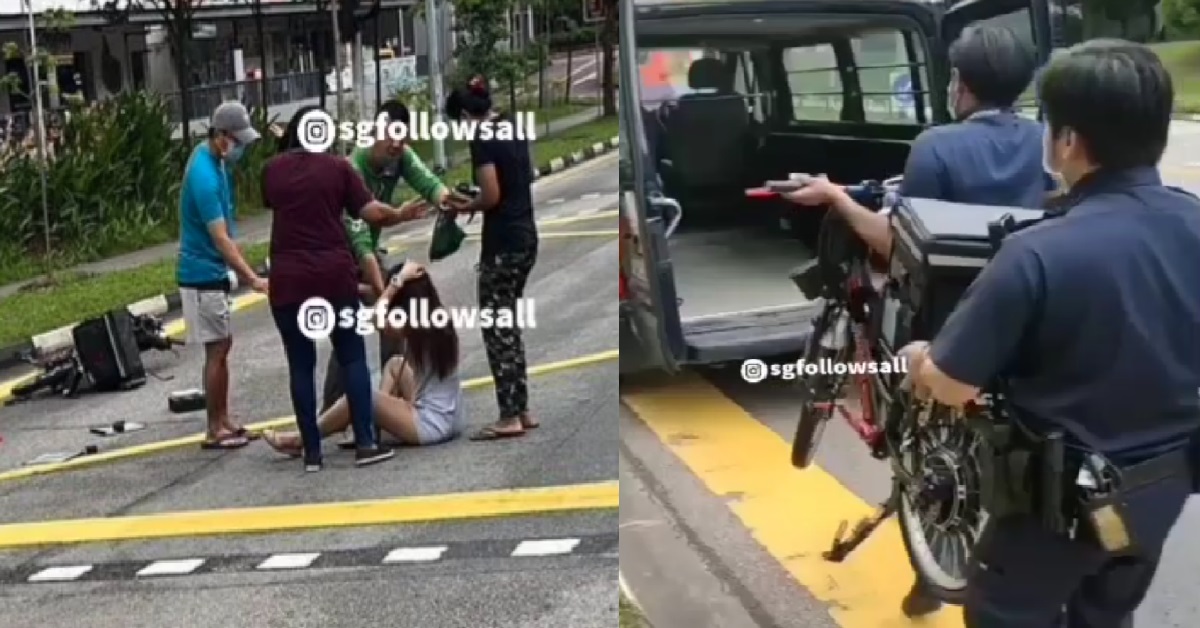 GRAB RIDER BEATS RED LIGHT AND CRASHED INTO GIRL, BIKE CONFISCATED