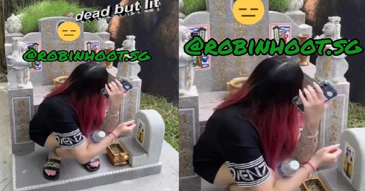 AH LIAN SQUAT DOWN ON TOP OF DECEASED’S GRAVE FOR PHOTO