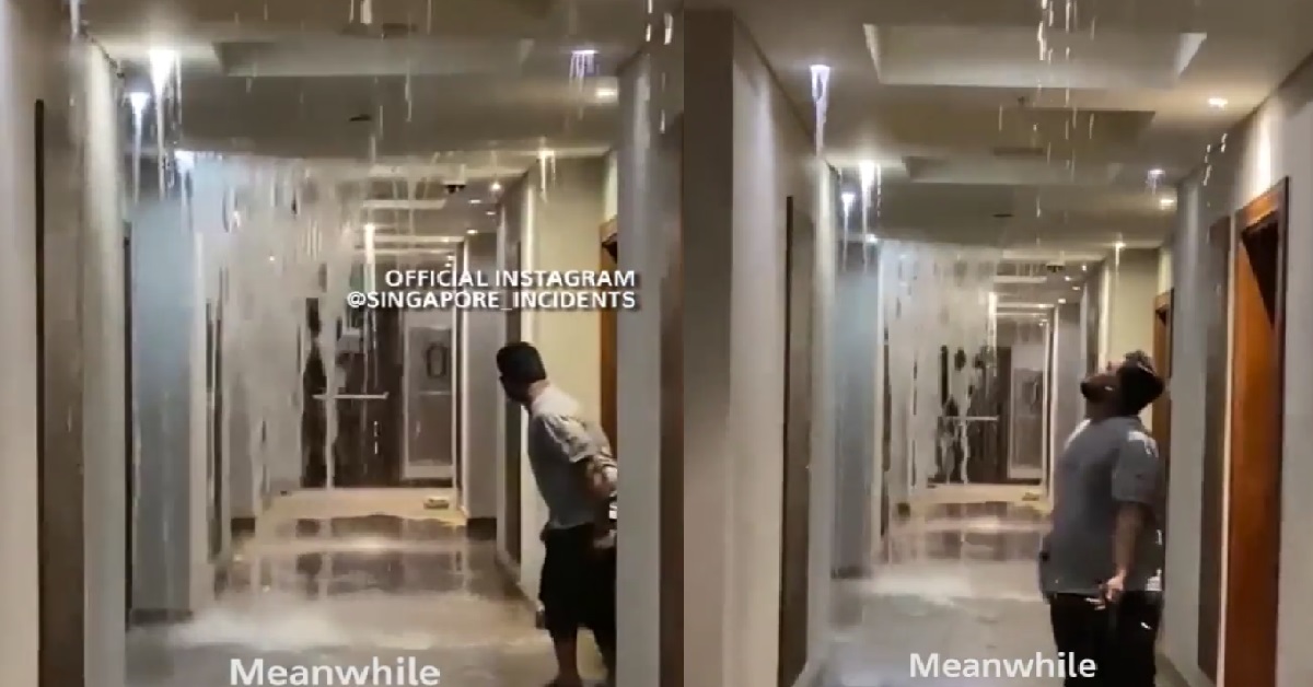 WATER PIPE BURST, DUBAI HOTEL’S CORRIDOR BECOMES WATERFALL