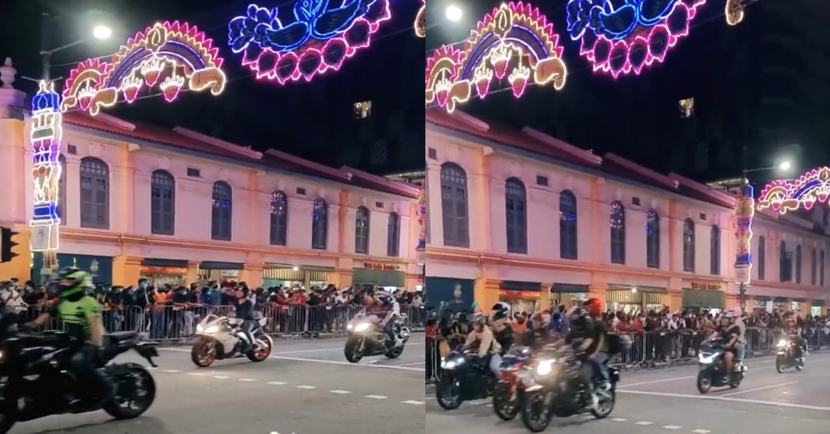 MOTORBIKES SEEN RIDING IN HUNDREDS IN LITTLE INDIA