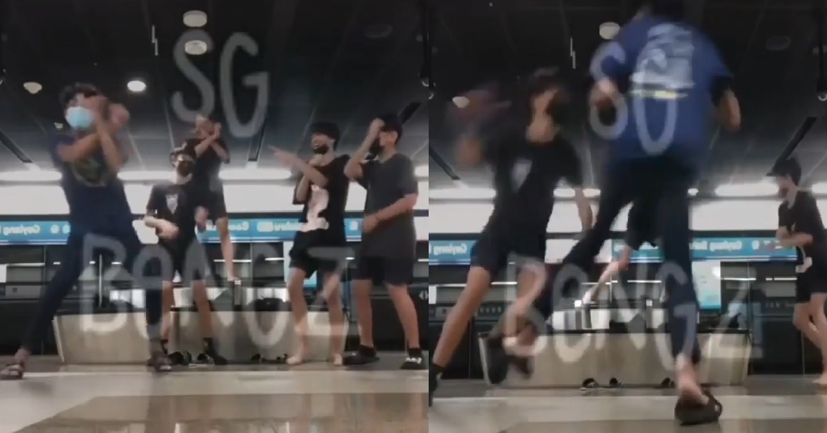 YOUTHS GATHERING IN GROUP OF 5 TO PERFORM TIKTOK DANCE AT MRT