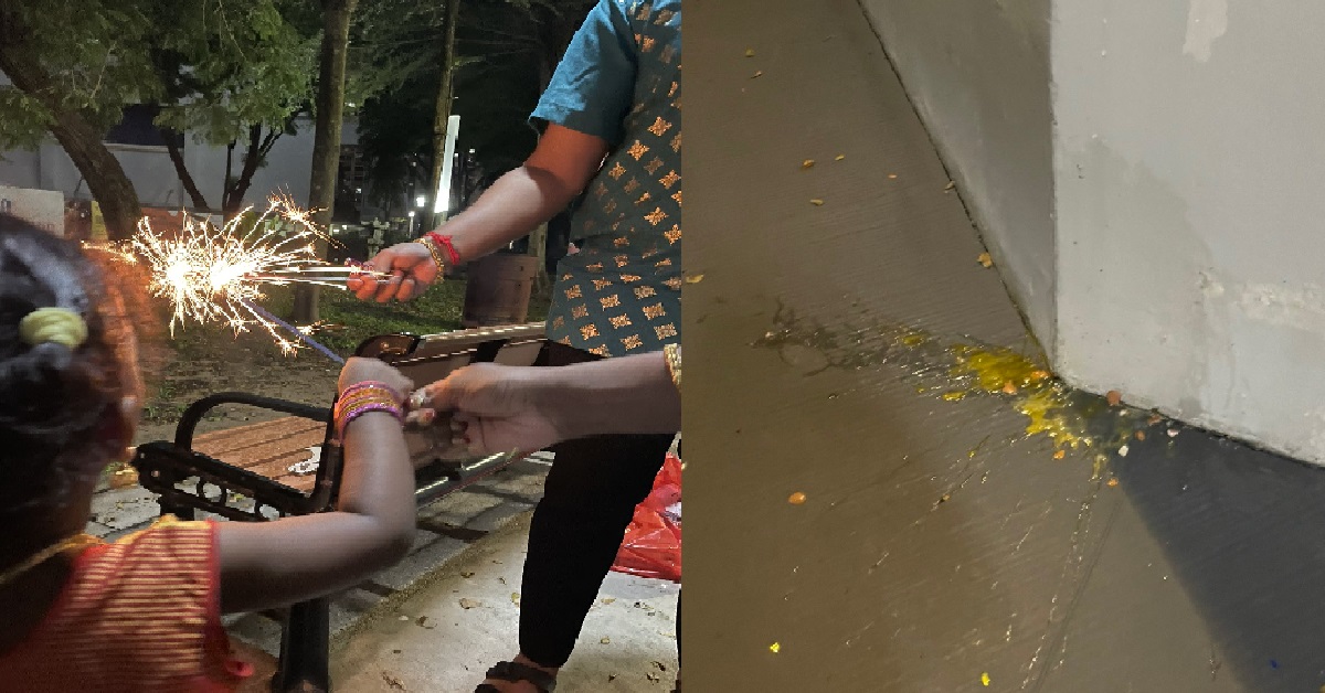 FAMILY PLAYING WITH SPARKLERS UNDER BLOCK, KENA THROW EGG FROM ABOVE