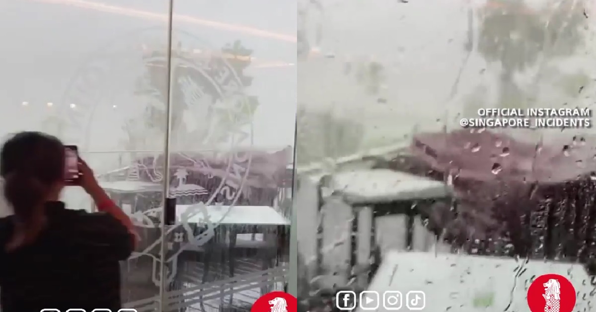 RESTAURANT SHELTER BLOWN AWAY BY HEAVY THUNDERSTORM
