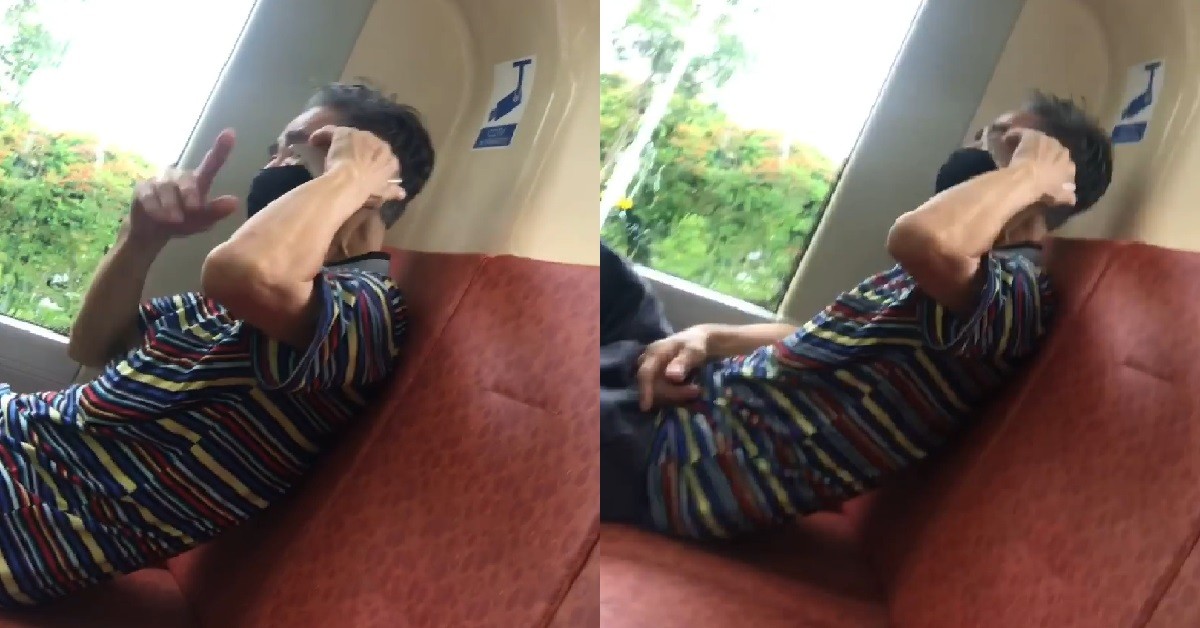 UNCLE TALKING LOUDLY ON PHONE, SCARED OTHER PASSENGERS CANNOT HEAR HIM