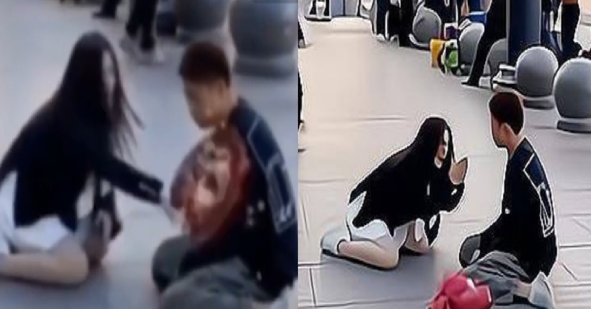 WOMAN KNEELS DOWN AND BEGS MAN TO GIVE UP AND STOP WOOING HER