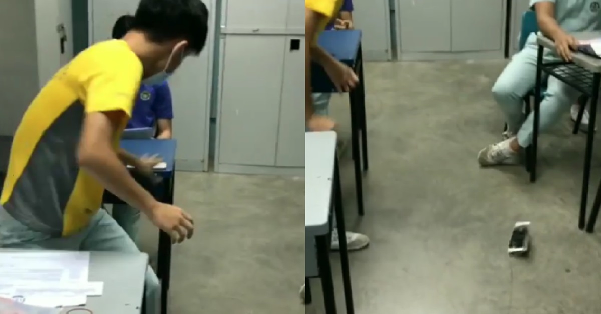 YP FAIL EXAMS, TAKE FRIEND’S PHONE & SMASH ON THE FLOOR