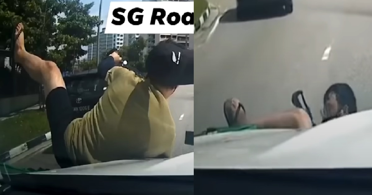 GRABFOOD CYCLIST HIT BY CAR @ ANCHORVALE ST, SENT FLYING ONTO GROUND