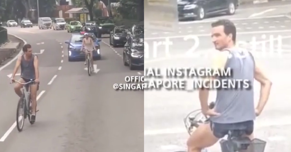 ROMEO & JULIET CYCLING WITHOUT HELMET IN MIDDLE OF ROAD & BLOCKING TRAFFIC