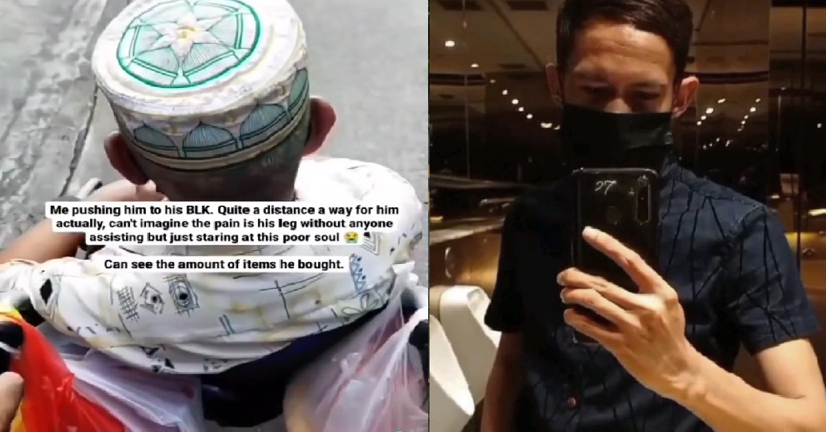 MUTE ELDERLY ON WHEELCHAIR LIVES ALONE, KIND NETIZEN HELPS TO PUSH HIM HOME