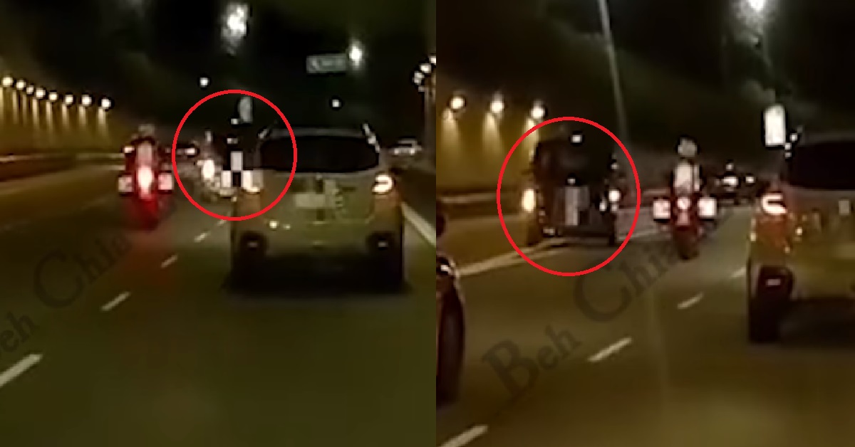 DRIVER CUTS ACROSS 3 LANES ON EXPRESSWAY RIGHT IN FRONT OF LTA OFFICER