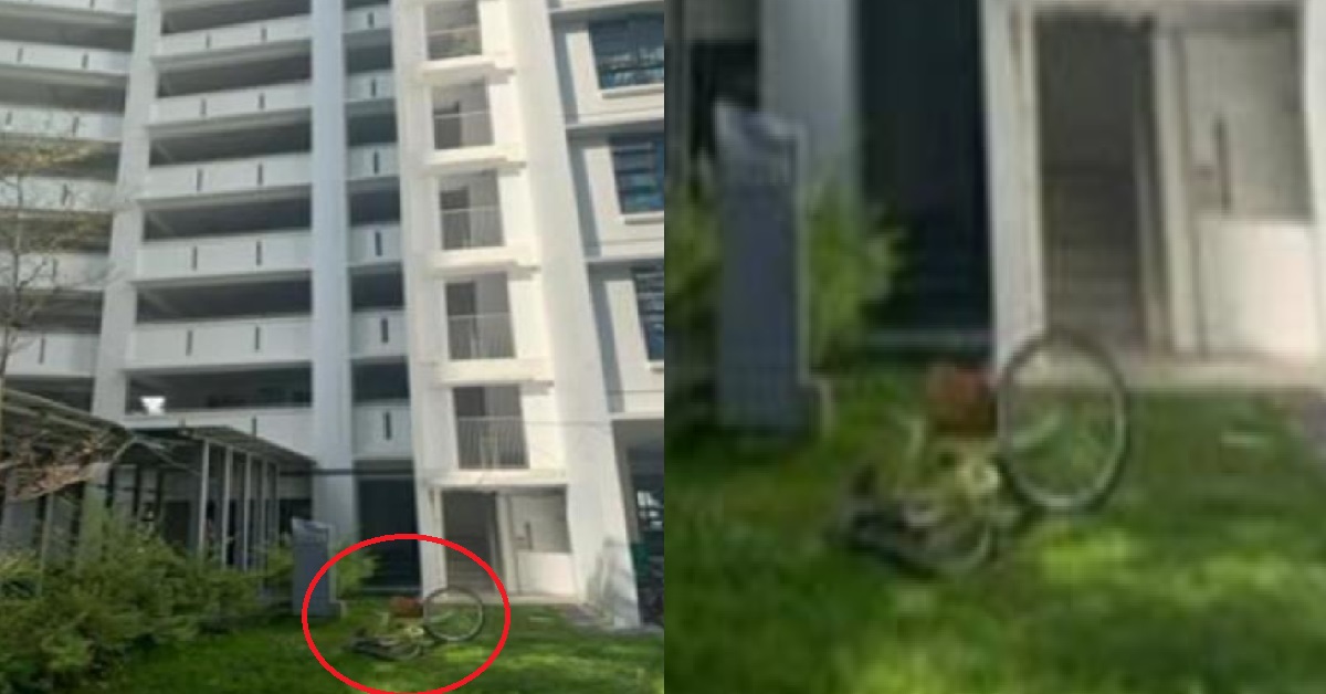 23 Y.O MAN ALLEGEDLY THREW BICYCLE DOWN FROM PUNGGOL HDB BUILDING, CHARGED