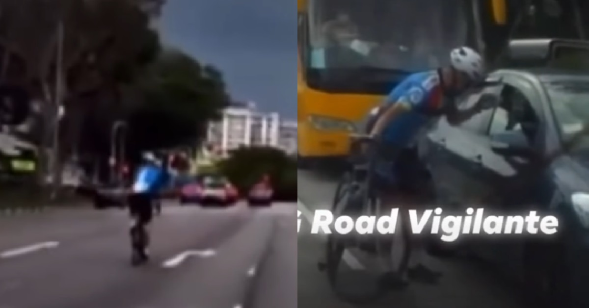 CYCLIST KENA HONKED FOR TAKING UP ENTIRE LANE, CHASES & CONFRONTS DRIVER